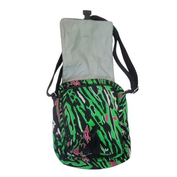 Kipling Lancelot Crossbody Bag Wild Green Zebra Print Adjustable Strap Retro - Picture 7 of 11